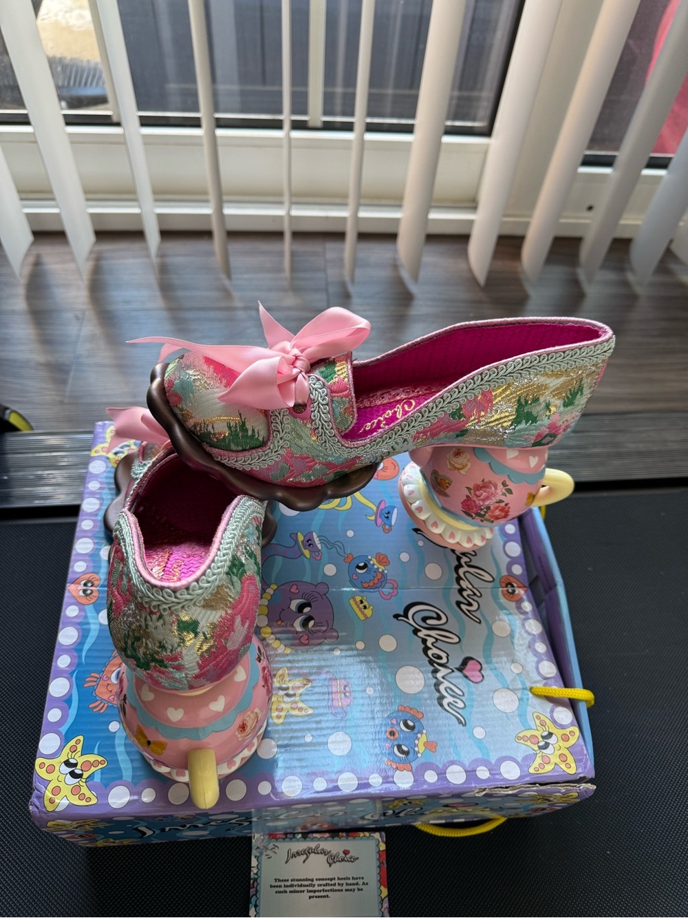 *BNIB* Irregular Choice Elevenses Pink Multi Teacup Novelty Heels Euro 39